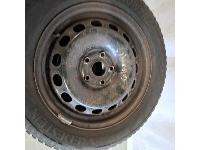 4x winterband met metalen velgen komen van een vw golf 5, vredestein, snowtrac 3 - afbeelding 6 van  16