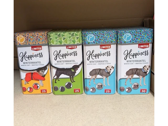 4x winterjassen kleine honden, rood en grijs, 25 en 30 cm - afbeelding 1 van  1