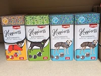 4x winterjassen kleine honden, rood en grijs, 25 en 30 cm
