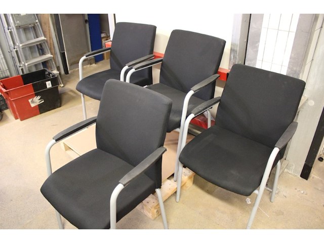 4x zwarte vergaderstoel - afbeelding 1 van  7