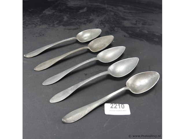 5 antieke lepels - afbeelding 1 van  5