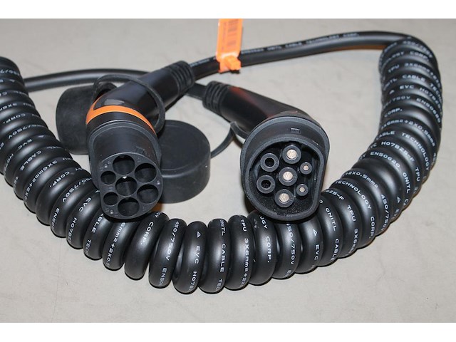 5 autolaadkabels / koppelkabels spiraal type 2. 6m 3x6 mm2. - afbeelding 2 van  2