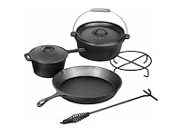5-delige dutch ovenset, el fuego, ay4661, zwart - afbeelding 1 van  3