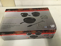 5-delige gietijzeren dutch oven set, el fuego, zwart - afbeelding 3 van  6