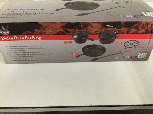 5-delige gietijzeren dutch oven set, el fuego, zwart - afbeelding 4 van  6