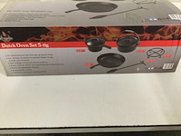 5-delige gietijzeren dutch oven set, el fuego, zwart - afbeelding 4 van  6