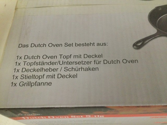 5-delige gietijzeren dutch oven set, el fuego, zwart - afbeelding 5 van  6