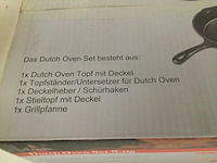 5-delige gietijzeren dutch oven set, el fuego, zwart - afbeelding 5 van  6