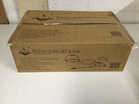 5-delige gietijzeren dutch oven set, el fuego, zwart - afbeelding 3 van  4