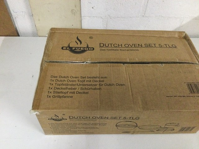 5-delige gietijzeren dutch oven set, el fuego, zwart - afbeelding 4 van  4