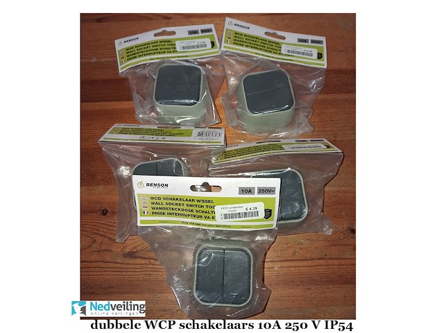 5 dubbele wcp schakelaars 10a 250 v ip54 (doos t) - afbeelding 2 van  3
