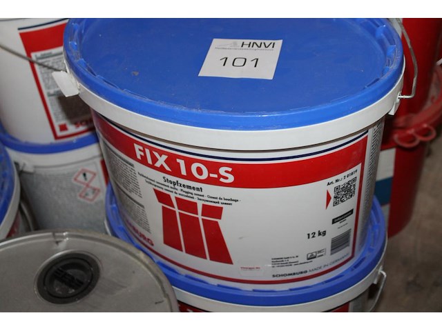 5 emmers fix 10s schomburg en zes emmers colorflex remmers op pallet. - afbeelding 2 van  3