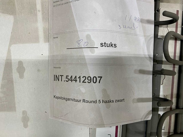 5 haaks kapstok (80x) - afbeelding 2 van  2