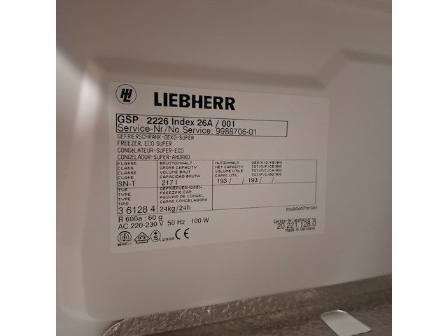 5 laden vriezer, liebherr a++, gsp2226 - afbeelding 7 van  8