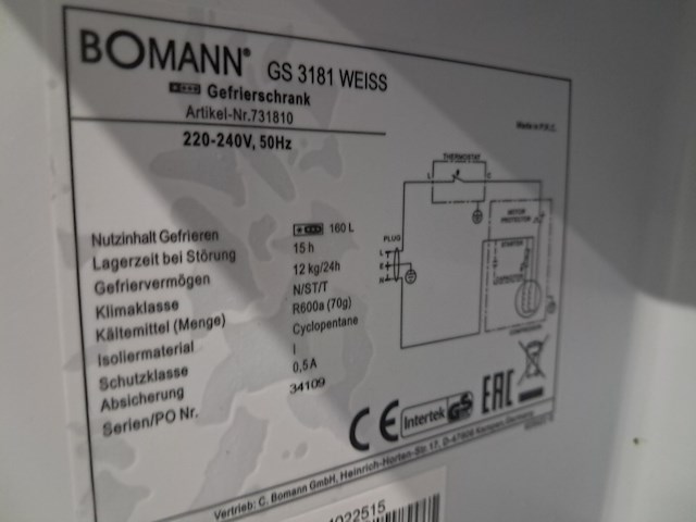 5 laden vriezer no frost, bomann a++, gs3181 - afbeelding 9 van  9