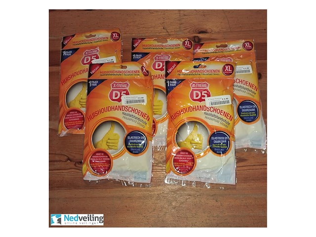 5 paar huishoudhandschoenen xl (doos q1) - afbeelding 1 van  3