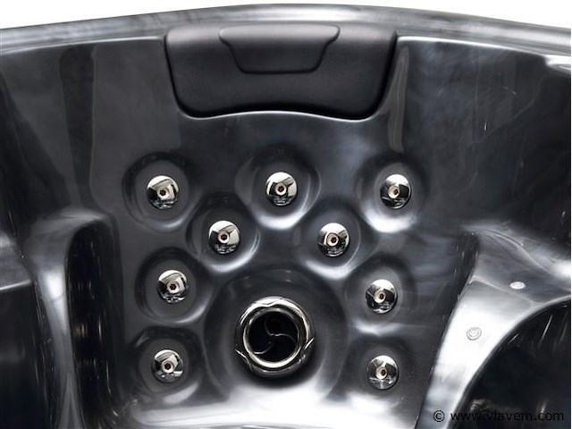 5 persoons outdoor spa 208x208 cm incl. 2 ligbedden - cloudy black bad / antraciete zijkant - afbeelding 2 van  23