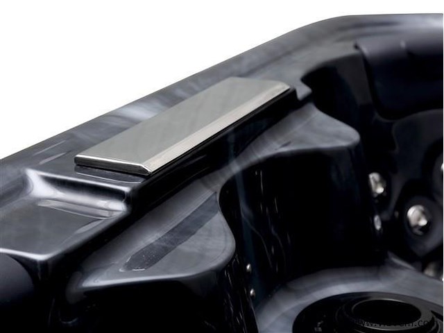 5 persoons outdoor spa 208x208 cm incl. 2 ligbedden - cloudy black bad / antraciete zijkant - afbeelding 5 van  23