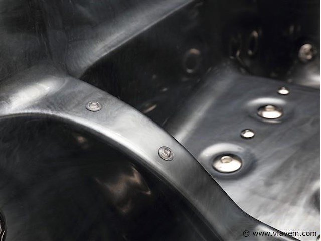 5 persoons outdoor spa 208x208 cm incl. 2 ligbedden - cloudy black bad / antraciete zijkant - afbeelding 10 van  23