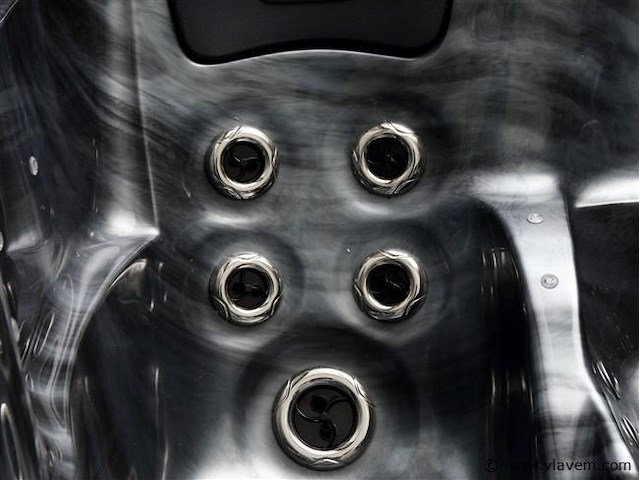 5 persoons outdoor spa 208x208 cm incl. 2 ligbedden - cloudy black bad / antraciete zijkant - afbeelding 13 van  23