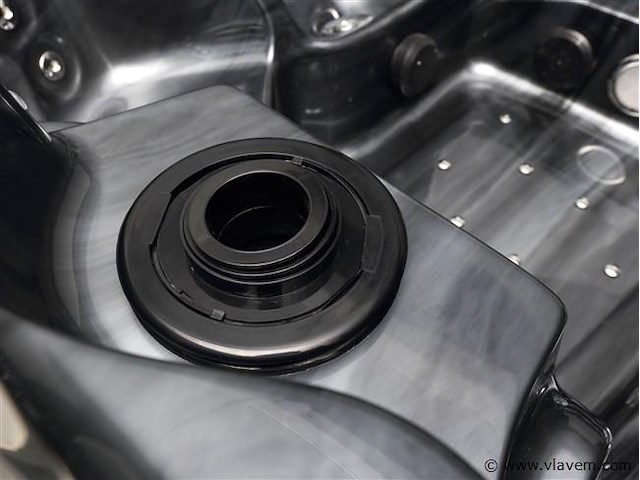 5 persoons outdoor spa 208x208 cm incl. 2 ligbedden - cloudy black bad / antraciete zijkant - afbeelding 15 van  23