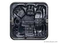 5 persoons outdoor spa 208x208 cm incl. 2 ligbedden - cloudy black bad / antraciete zijkant - afbeelding 12 van  23