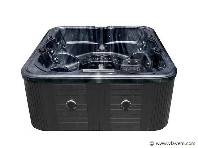 5 persoons outdoor spa 208x208 cm incl. 2 ligbedden - cloudy black bad / antraciete zijkant - afbeelding 19 van  23