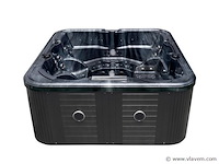 5 persoons outdoor spa 208x208 cm incl. 2 ligbedden - cloudy black bad / antraciete zijkant - afbeelding 19 van  23