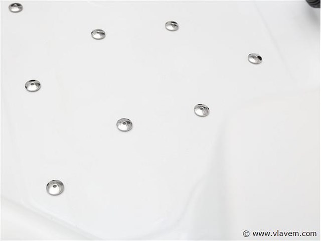 5 persoons outdoor spa 208x208 cm incl. 2 ligbedden - wit bad / mahonie kleur zijkant - afbeelding 2 van  21