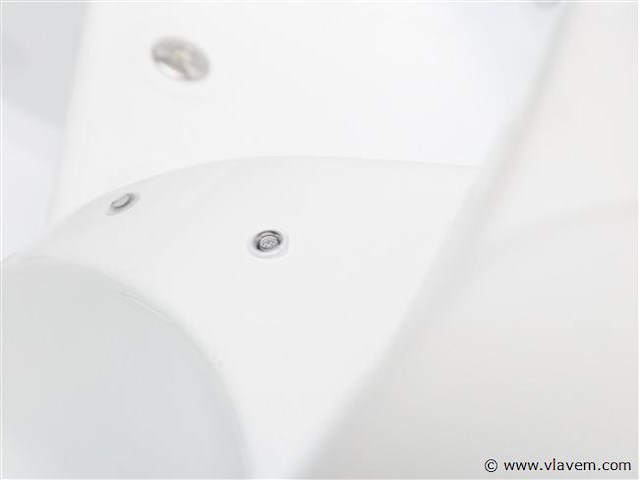 5 persoons outdoor spa 208x208 cm incl. 2 ligbedden - wit bad / mahonie kleur zijkant - afbeelding 7 van  21