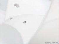 5 persoons outdoor spa 208x208 cm incl. 2 ligbedden - wit bad / mahonie kleur zijkant - afbeelding 7 van  21