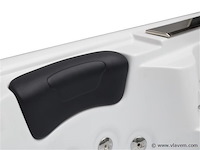 5 persoons outdoor spa 208x208 cm incl. 2 ligbedden - wit bad / mahonie kleur zijkant - afbeelding 11 van  21