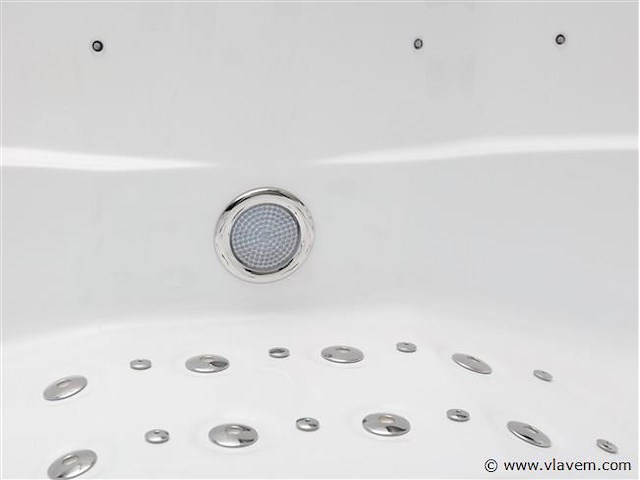 5 persoons outdoor spa 208x208 cm incl. 2 ligbedden - wit bad / mahonie kleur zijkant - afbeelding 21 van  21