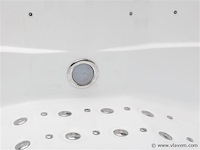 5 persoons outdoor spa 208x208 cm incl. 2 ligbedden - wit bad / mahonie kleur zijkant - afbeelding 21 van  21