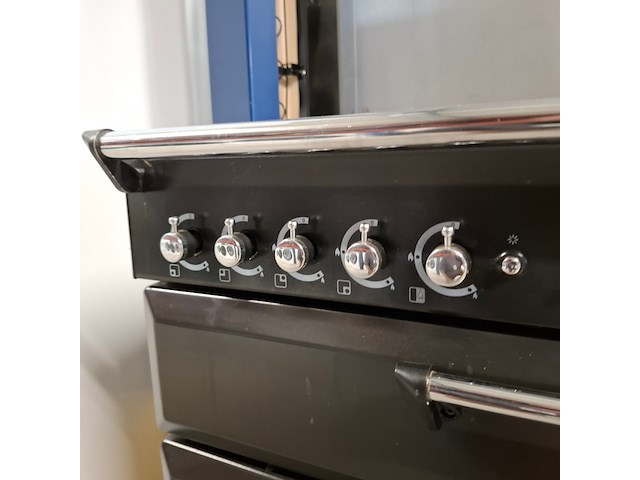 5 pits gas/elektrisch fornuis, falcon, zwart - afbeelding 11 van  15
