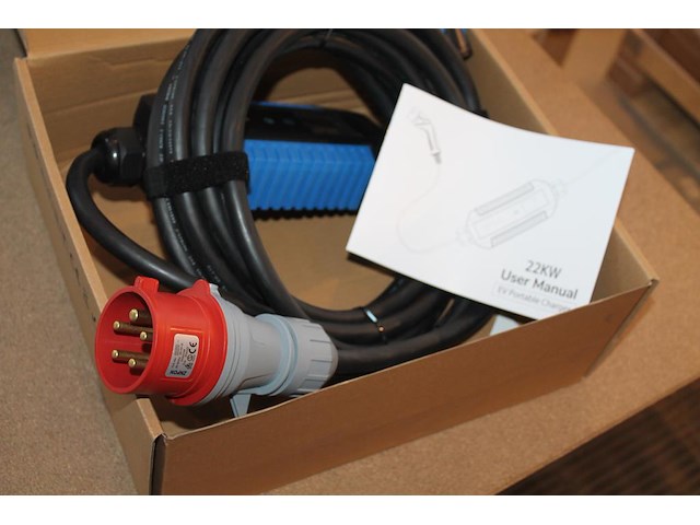 5 portable laadkabels 7 meter. cee32 rood naar type2. 22kw. - afbeelding 2 van  3