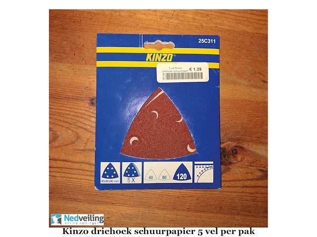 5 verpakkingen kinzo driehoehschuurpapier 5 vel (doos r) - afbeelding 1 van  3