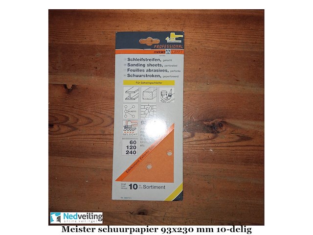 5 verpakkingen meister schuurpapier div korrel à 10 vel - afbeelding 3 van  3