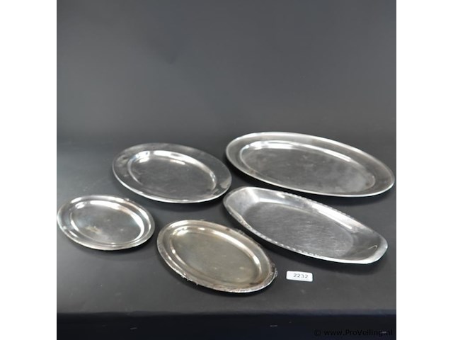 5 verzilverde schalen - afbeelding 1 van  5