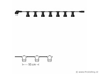 5 x 10 meter koppelbare prikkabel – e27 – ip44 – met stekker – zwart - afbeelding 2 van  5