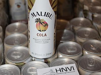 5 x 12 blikken malibu cola 0,25cl. tht 5-2026. bod inclusief statiegeldwaarde van 18 euro. - afbeelding 2 van  3