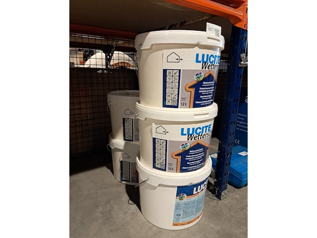 5 x 12 liter buitenlatex, lucite, wit - afbeelding 1 van  8