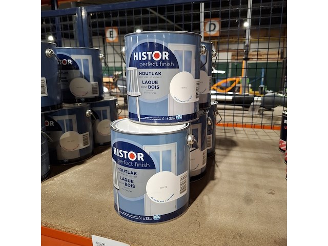 5 x 2.5l hoogglanslak aqua histor, wit - afbeelding 1 van  5