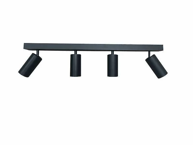 5 x gu10 opbouwspot armatuur – 4 draaibare spots – ip20 – zwart - afbeelding 2 van  5