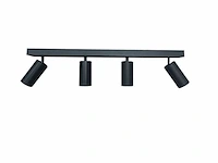 5 x gu10 opbouwspot armatuur – 4 draaibare spots – ip20 – zwart - afbeelding 2 van  5