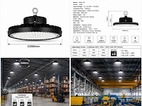 5 x led highbay ufo pro 100w – instelbaar 60% / 80% / 100% – 6500k – web-100 - afbeelding 6 van  6