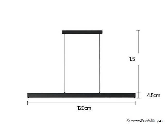 5 x led lineaire hanglamp – 35w – 120cm – ip20 – zwart – inclusief montageset - afbeelding 6 van  6