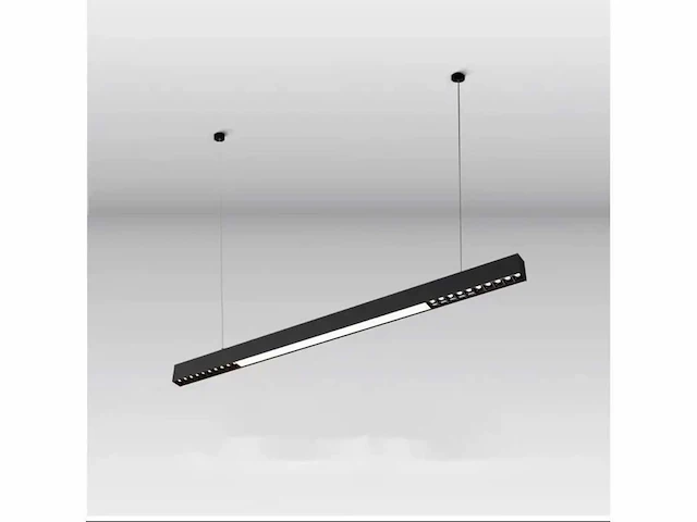 5 x led lineaire hanglamp – 35w – 120cm – ip20 – zwart – inclusief montageset - afbeelding 2 van  5