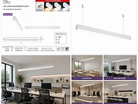 5 x led lineaire hanglamp 40w – 3cct instelbaar - wit – innova3-40 3cct - afbeelding 5 van  5