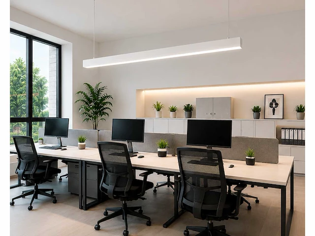 5 x led lineaire hanglamp 40w – 3cct instelbaar - wit – innova3-40 3cct - afbeelding 1 van  5